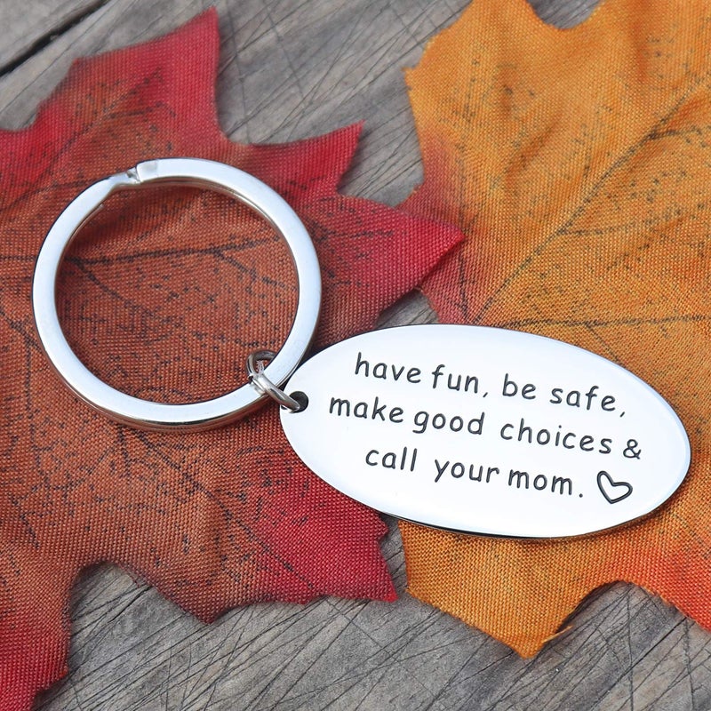 XGAKWD Graduation Gifts Have Fun Be Safe Make Good Choices and Call Your Mom Keychain for New Driver, Sweet 16 Birthday Key Chain for Girl Boy Daughter Son - Image 2